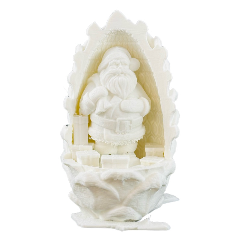 Weihnachtskugel Modell Weihnachtsmann in Tannenzapfen Standard Weiss