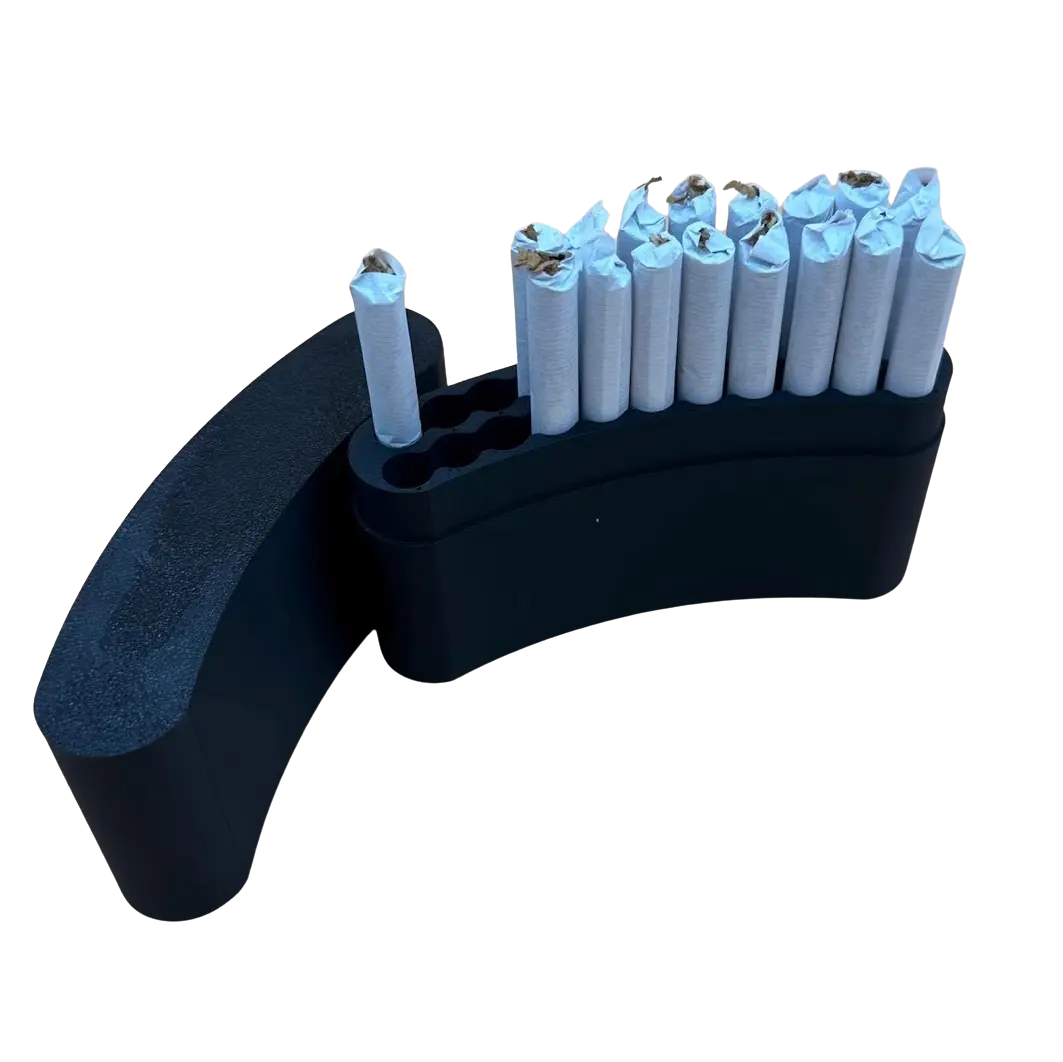 Ergonomisches Zigarettenetui passend für 22 Zigaretten (ABS, Schwarz)