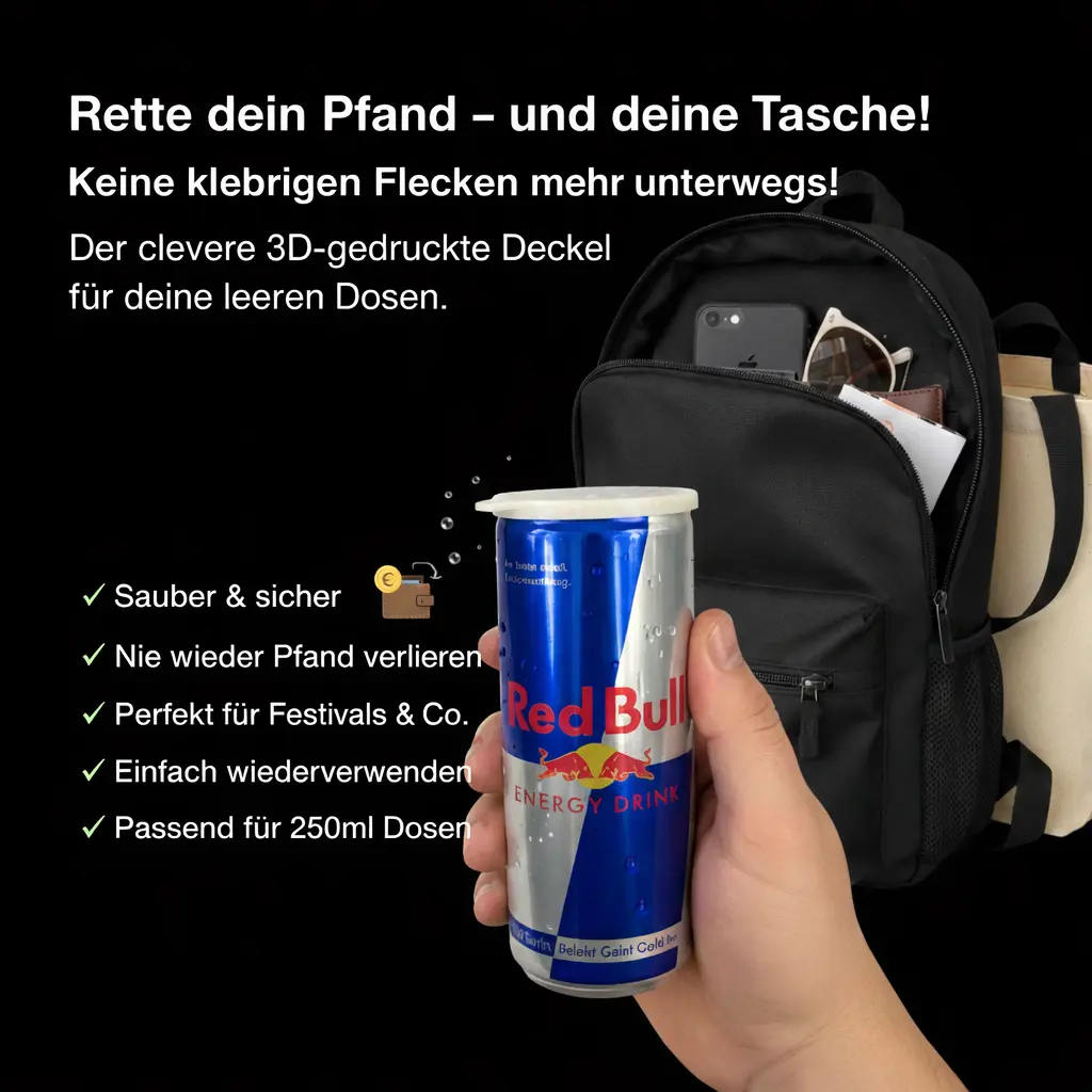 Pfand-Deckel / Auslaufschutz (passend für Red Bull Dosen)