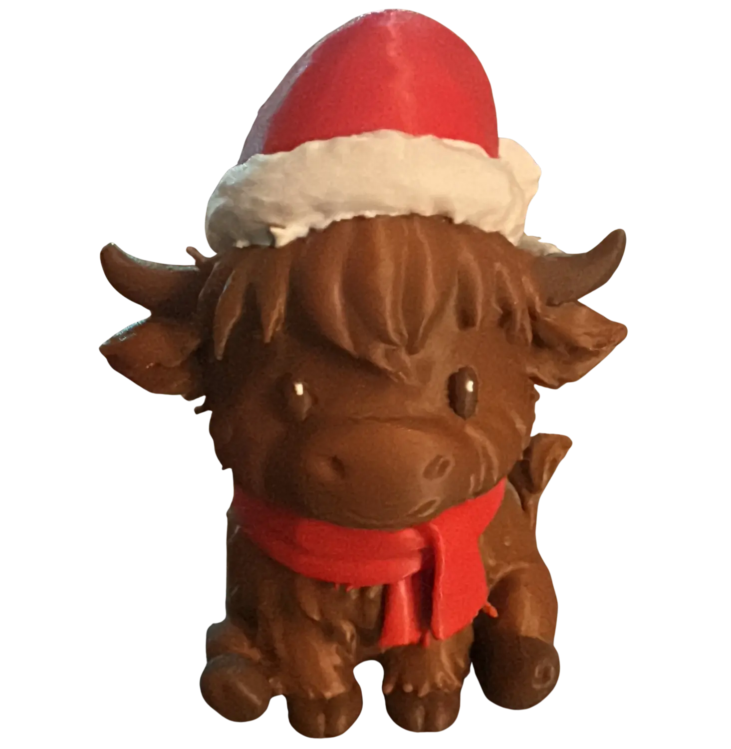 Niedliches Weihnachts-Rind – Perfektes Wichtelgeschenk & Deko – Bunt gedruckt Höhe ca.10cm