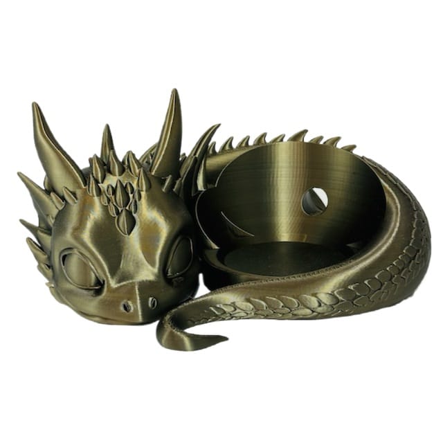 Bronze-Oliv Baby-Drache – 3D-Druck Halter für Echo Dot