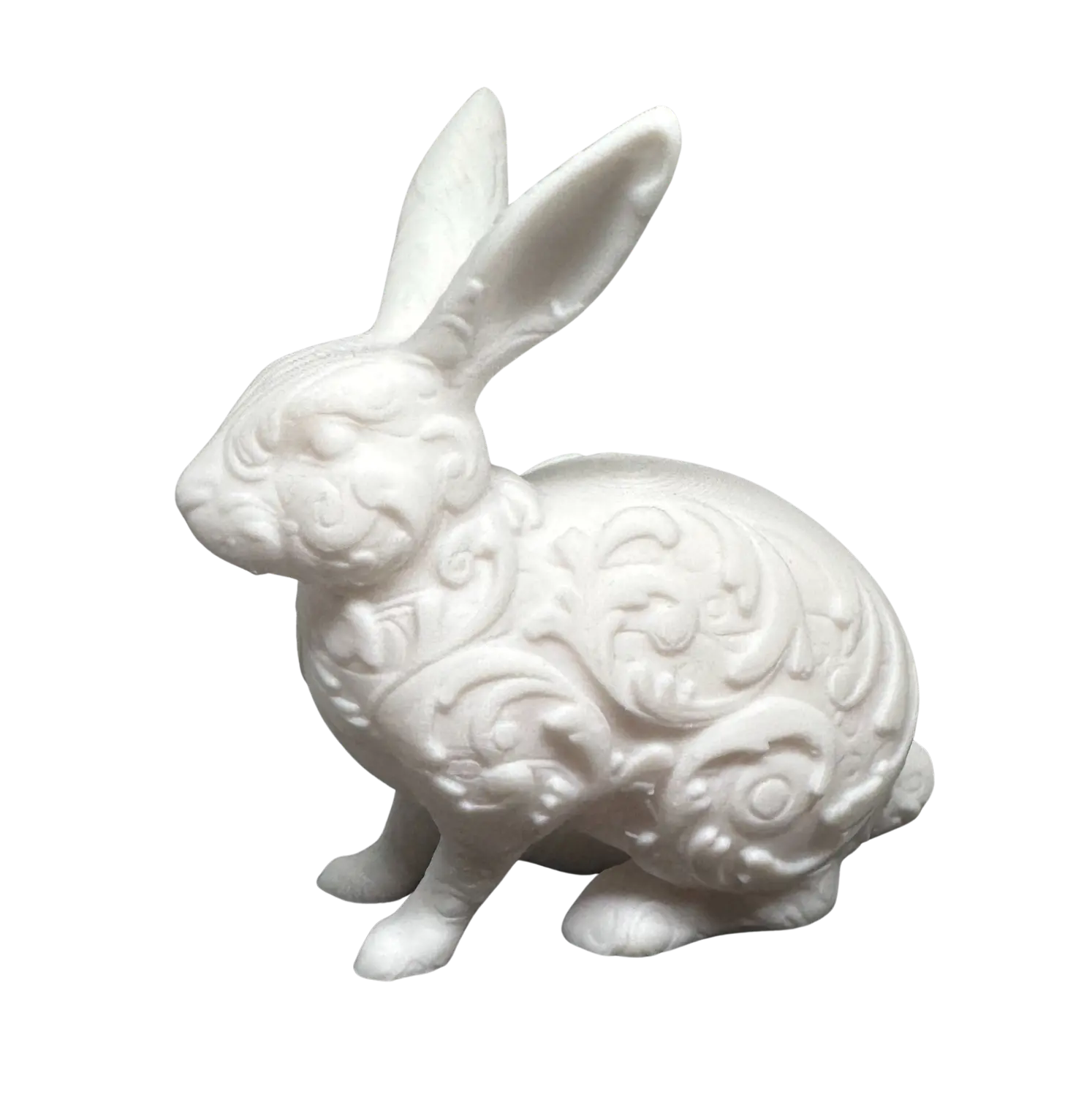 Ornament-Hase Barock-Stil Weiß PLA 30cm