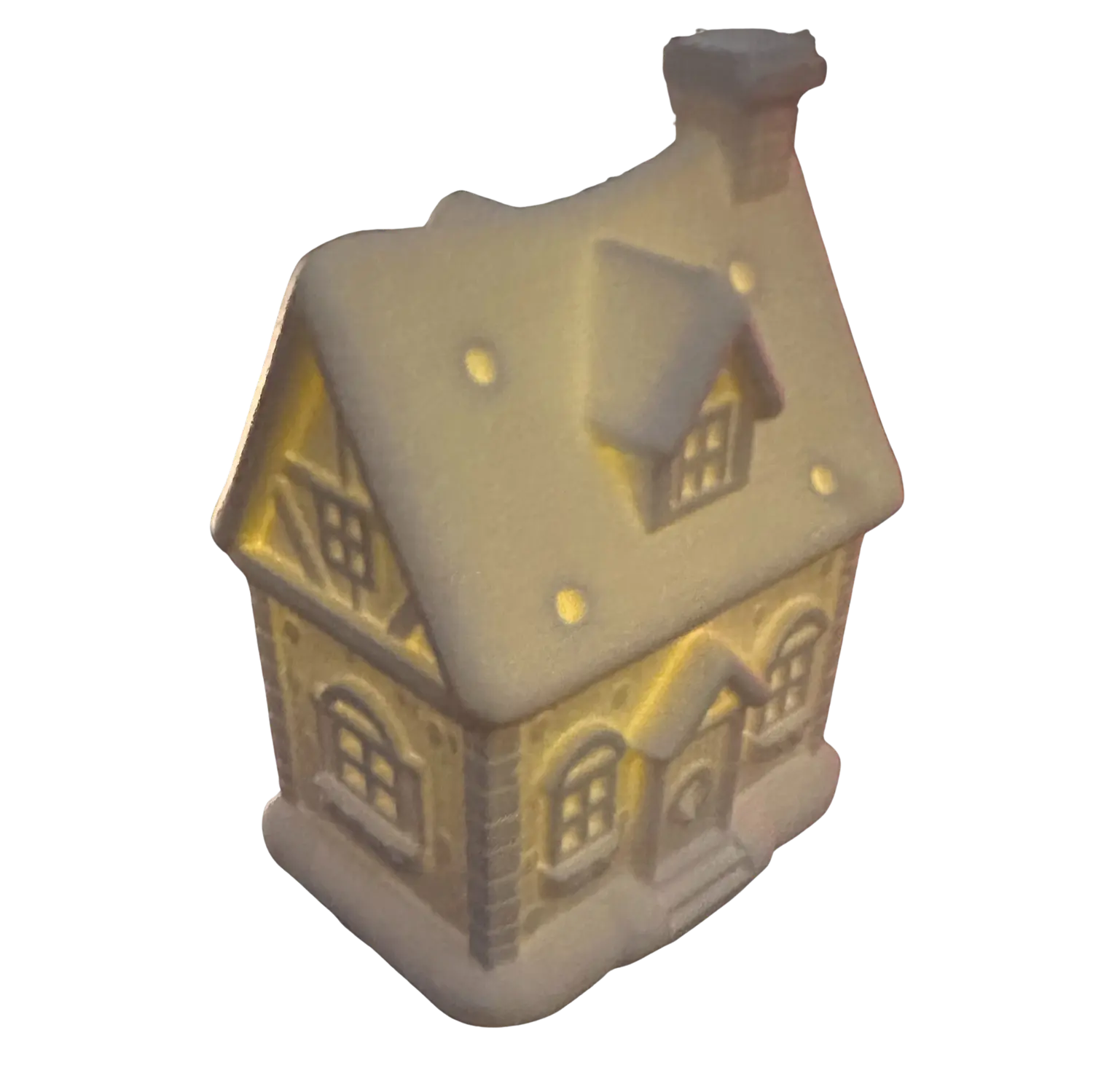 Kleines Teelichthaus für Weihnachtsdorf – Original Design, LED-geeignet 76x60x107mm