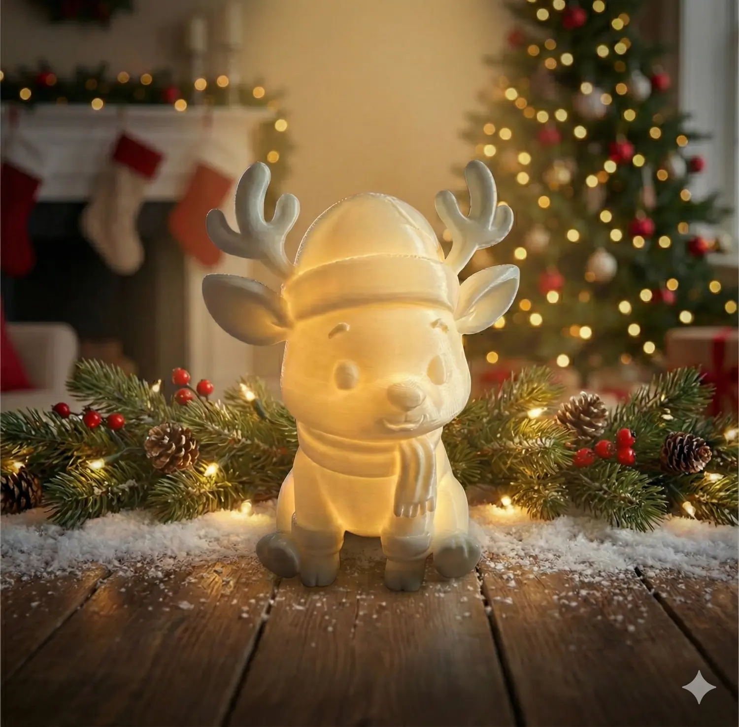 Rentier Figur Weiß – Zum Selbstbemalen oder als schlichte Winter-Deko Höhe ca.10cm