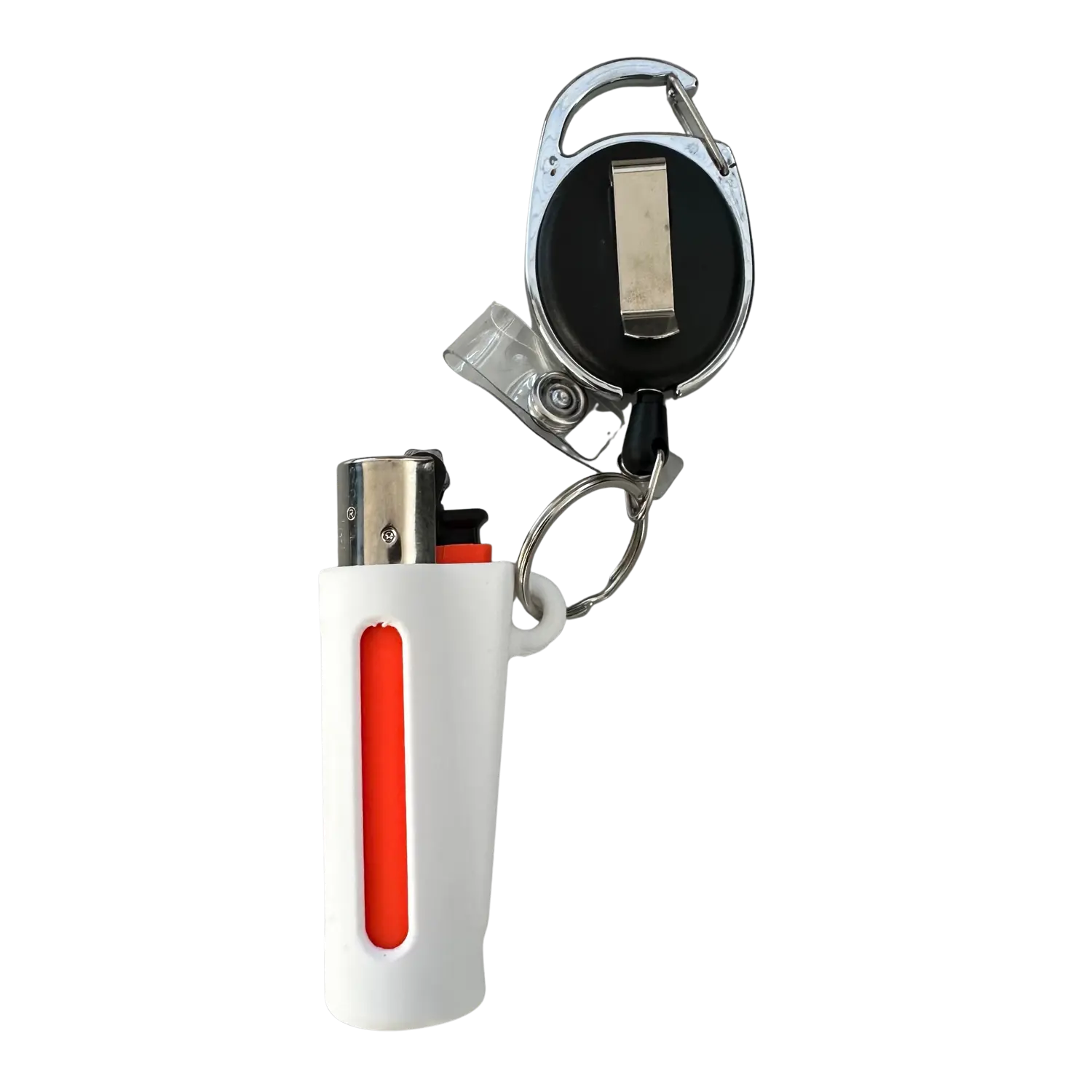 Clipper-Set Weiß – Halterung inkl. Original Feuerzeug